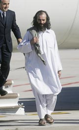 Italian hostage Gabriele Torsello arrives at Ciampino military airport in Rome on Saturday. 
