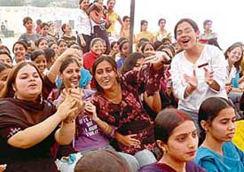 Students in a jubiliant mood during Tech Fest 2006 organised at Dev Smaj College, Sector 45, Chandigarh, on Thursday
