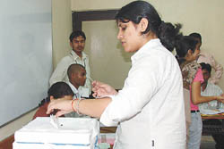 I vote: A student casting her vote