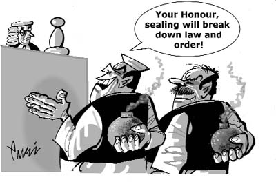 Editorial cartoon by Rajinder Puri
