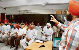 Delegates attend an awaraeness camp on Intellectual Property Rights in Ludhiana on Wednesday