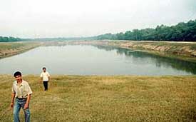 Lake in the forest area behind Panjab University