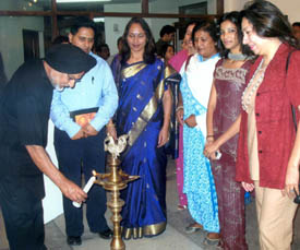 Punjab Lalit Kala president Shiv Singh inaugurates Jeet's painting exhibition in Chandigarh