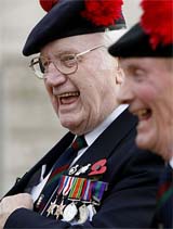 We veterans from the Black Watch gather at Horseguards Parade in London on Remembrance Sunday.