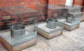 Food was placed outside in dirty vessels