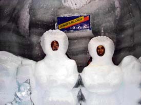 Ice sculptures at Eispalast or ice palace 