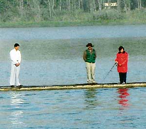 Punjab Governor S.F. Rodrigues at the water headworks in Ropar on Sunday. 