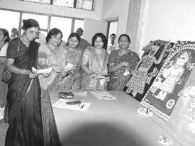 Exhibits being judged at a sanjhi-making contest held in Fatehabad recently
