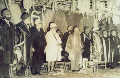 Dr V. V. Giri, the then President of India laid the foundation stone of Guru Nanak Dev University, Amritsar, on November 24, 1969. From L to R: Mr Surjit Singh Barnala, Prof Bishan Singh Samundri (then VC GND