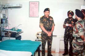 Vice-Admiral V. K. Singh inspects the Amritsar Military Hospital