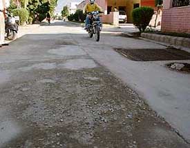 Poor shape of newly laid concrete roads in Tribune Model Gram, Baltana, speaks volumes of NACs working in Zirakpur