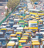 A traffic jam at ITO. 