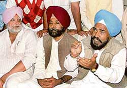 Making a point: PPCC president Shamsher Singh Dullo addresses a press conference in Muktsar on Tuesday. 