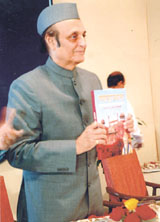 Dr. Karan Singh, President of Indian Council of Cultural Relations (ICCR) releasing a special issue of its inhouse magazine 'Gagnanlach' commemorating the 150th anniversary of the First War of Independence in 1857.