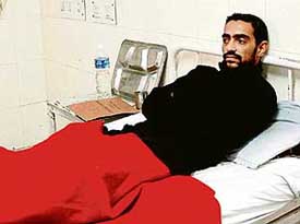 Vikram at the male ortho ward of Government Multi-Speciality Hospital, Sector 16, Chandigarh, on Thursday