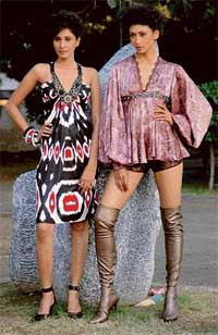 Models model the creations of designers Ranna Gill and Rohit Gandhi and Rahul Khanna  at a hotel in Chandigarh on Wednesday. 