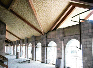 A view of the Sangarmal Shopping Complex under construction in Srinagar.