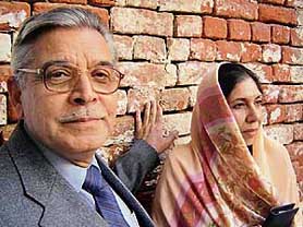 The Vice-Chancellor of Government College University, Lahore, Dr Khalid Aftab, at his ancestral home in Muktsar on Thursday.