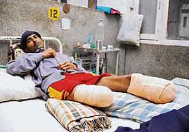 Rajpal recuperates at the Civil Hospital in Bathinda. 