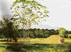 A landscape by Pakistani painter Akram Varraich