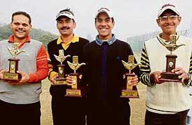 The winning team of the Pitch and Putt Tournament at the Chandigarh Golf Range on Sunday