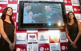 Models at the launch of Time Machine TV by LG in New Delhi
