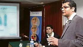 Transitions Optical make a presentation of their eye-care products in Ludhiana
