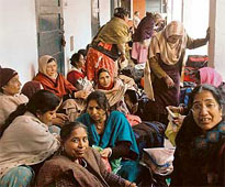 Arrested teachers at the Sector 17 police station on Tuesday.