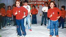 Students of Spring Dale Senior Secondary Public School present a dance on the annual prize distribution function in Ludhiana.