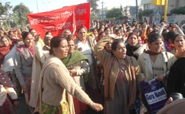 Members of the Anganwari Workers Union
