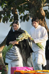 Menka Gandhi with her son Varun Gandhi