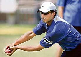 Sourav Ganguly during a practice session in Johannesburg on Thursday