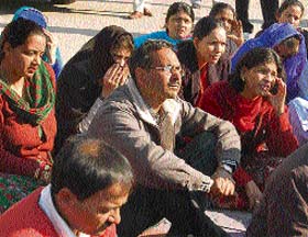 Doctors protest at the Civil Hospital in Mohali