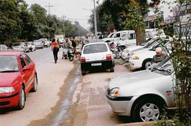 Haphazard parking in the Industrial Area needs immediate corrective measures in the wake of the upcoming shopping malls