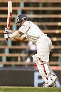 Sachin Tendulkar in action on day one of the first Test against South Africa in Johannesburg