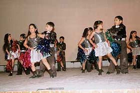 Students of Saupins School, Sector 32, present a Salsa dance item during the annual day celebrations in Chandigarh