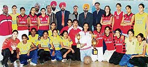 Ludhiana basketball teams which came first and second in the Punjab State Parminder Memorial Basketball Tournament.
