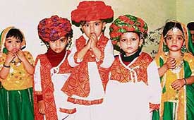 Students of Shree Ji School For Little Kids dressed up for fancy dress competition held in Ludhiana on Sunday.
