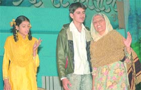 Students of Police DAV Public School perform during a function "Jevan Kafila  Umaran Da Fasla" in Jalandhar