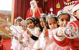 Students of Love Dale, Ludhiana, dress up as fairies at a Christmas function held in the school 