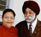 Mr Anup Jubbal, president, Canadian Eyesight International, with his wife in Chandigarh on Thursday.