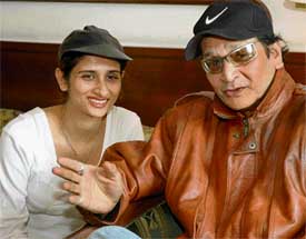 Biswajit with daughter Shambhavi at a hotel in Chandigarh on Friday
