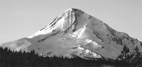 Mount Hood in Oregon, USA, where, from a recent expedition, one climbers body was found and two of his team members are still missing. 