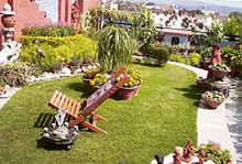 Grass can be grown on the terrace even if the soil is merely 10 inches deep.