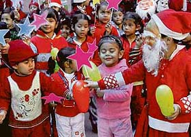 Students of Genius Public School, Sector 69, Mohali, celebrate Christmas