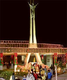 With Christmas round the corner the Sector 19 church wears a festive look on Saturday