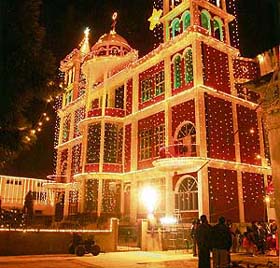 Calvary Church illuminated on the Christmas eve in Ludhiana