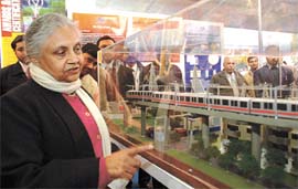 Delhi Chief Minister Shiela Dikshit at an exhibition organised by power distribution companies in the Capital to bring about awareness of technology and other aspects of their operations. 