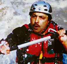 Ajeet Bajaj on a rafting expedition in the Sutlej.