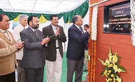 The Punjab Governor and UT Administrator, Gen S.F. Rodrigues, lays the foundation stone of a shelter for rickshaw-pullers at Sector 52 in Chandigarh 